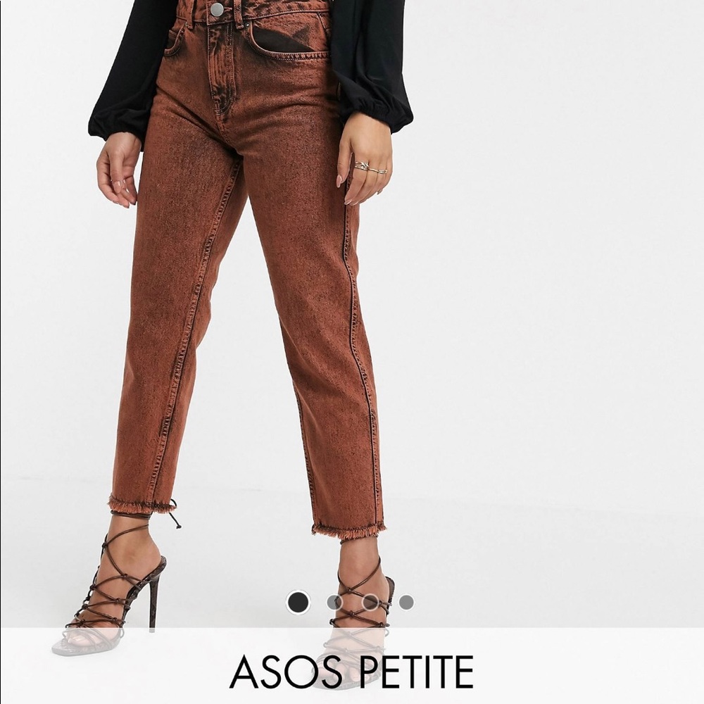 ASOS Mom Jeans in Orange Acid Wash